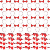 Serre-têtes Cœur Saint-Valentin et Lunettes de Soleil Cœur pour Accessoires de Fête, Accessoires de Photomaton, Décoration de Fête Saint-Valentin pour Femmes