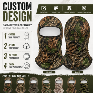 <span class=keywords><strong>Masque</strong></span> <span class=keywords><strong>intégral</strong></span> camouflage respirant personnalisé pour homme, adapté aux masques coupe-vent pour la chasse et la randonnée - Product Image 2