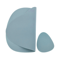 Ensemble de dessous de plat et de tapis de table ovales en silicone imperméable, texture cuir lourd, caoutchouc souple, tapis de table antidérapants