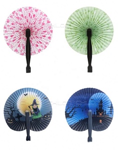 Éventail en papier rond traditionnel chinois imprimé personnalisé manche en bambou sculpté Technique traditionnelle artisanale - Product Image 5