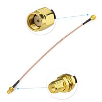 Cable de Extensión de Antena WiFi Coaxial RG316 con Conectores RP-SMA de 30 cm (12 Pulgadas) para Router WiFi, Cámara IP de Seguridad, Mini PCI Inalámbrico