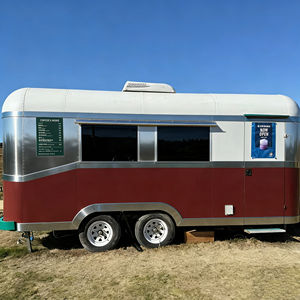 Chariot de restauration mobile rétro blanc et vert en acier inoxydable à 4 roues avec intérieur vide pour la vente de glaces et les événements éphémères - Product Image 3