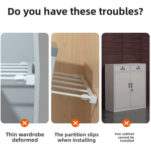 Có Thể Điều Chỉnh Căng Thẳng Thanh Kệ Cho Tủ Quần Áo Tủ Quần Áo Mạnh Mẽ Không Có Khoan Mở Rộng Lưu Trữ Chia Cho Nhà Bếp Phòng Tắm Làm Bằng Nhựa - Product Image 4