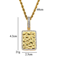 Collier pendentif plaqué or au design unique Charme en forme de pépite d'or de bijoux Hip Hop pour femmes/hommes pour les fêtes et les cadeaux