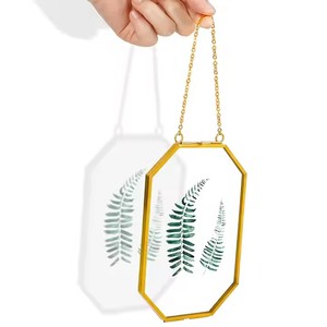 Tự làm ép hoa tường nghệ thuật kim loại vàng nổi khung kính Đôi Treo Khung Ảnh 4x6 inch ngang cổ điển trang trí nhà - Product Image 2