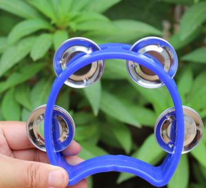 Agitatori a mano tamburello a mezza luna, campane in ferro inossidabile, tamburello in plastica - Product Image 2