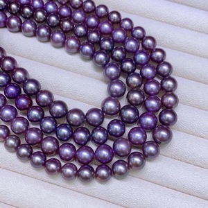 Collar de Perlas Edison Púrpuras Naturales de 10-12 mm, Círculo Perfecto, Luz Ultra Fuerte, Microdefectos, con Caja de Regalo - Product Image 4
