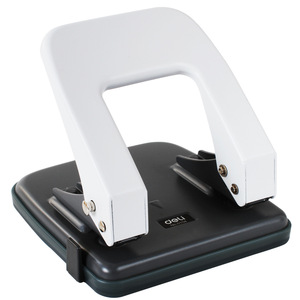 Deli 0104 Double Hole Steel <b>Paper</b> <b>Punch</b> 12 Sheets Capacity Office Home Use - Product Image 2