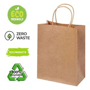 Kraft Paper <b>Bags</b> with Handles Eco-Friendly Gift Mixed Sizes for Retail Shopping Wedding Birthday Parties Kraft Paper <b>Bags</b> - Product Image 4