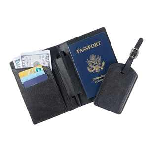 Juego de Clip para Pasaporte y Etiqueta de Identificación de Cuero PU con Logotipo Personalizado, Funda Protectora de Cuero PU con Diseño de Avión para Viajes - Product Image 3