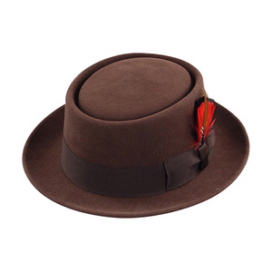 Chapeau <span class=keywords><strong>Porkpie</strong></span> Classique LiHua Nouvelle Arrivée OEM en Feutre 100% Laine Australienne pour Femme et Homme – Chapeaux Formels Unisexe pour Sports Décontractés et Activités de Plein Air - Product Image 3