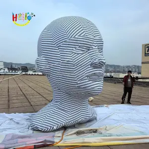 Cabeza de escultura inflable gigante para decoración de Arte de nuevo diseño para museo de arte