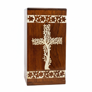 Urnas de cremación de madera modernas hechas a mano, urnas funerarias decorativas para hombre y mujer a bajo precio - Product Image 1
