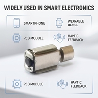 Moteur à micro-vibration sans noyau 3V en boîtier métallique à montage en surface, vibrateur DC SMD pour PCB, téléphone, appareil portable