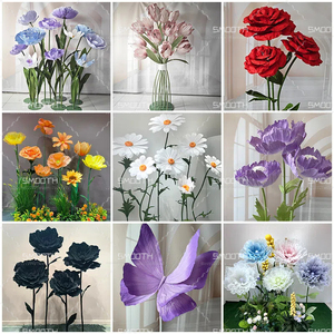 Décorations <span class=keywords><strong>de</strong></span> <span class=keywords><strong>centre</strong></span> <span class=keywords><strong>de</strong></span> <span class=keywords><strong>table</strong></span> <span class=keywords><strong>de</strong></span> mariage personnalisées, fleurs géantes en soie et organza, installation artistique, décoration <span class=keywords><strong>de</strong></span> <span class=keywords><strong>table</strong></span> <span class=keywords><strong>de</strong></span> mariage - Product Image 6