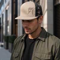 Casquette Trucker Camouflage 7 Panneaux Haute Qualité avec Logo Brodé 3D Personnalisé, Visière Plate, Casquette Snapback en Maille Richardson 168 – Vente en Gros