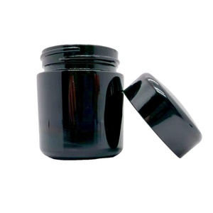 100ml Smell Proof <strong>Jar</strong>, Airtight Glass Container, 50ml 50 ml UV Protected Dark Violet Black Glass <strong>Jar</strong> with Phenolic Cone Cap - Product Image 1