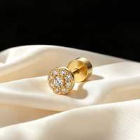 Boucles d'oreilles créatives évidées style européen et américain, plaquées or 18 carats, avec clous à vis, motif palmier rétro classique pour femmes