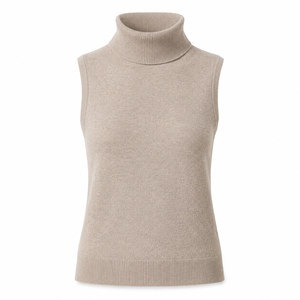 Gilet in Cashmere da Donna <span class=keywords><strong>Senza</strong></span> <span class=keywords><strong>Maniche</strong></span> a Collo Alto, Maglione Lussuoso in <span class=keywords><strong>Maglia</strong></span>, Top Morbido in Misto Lana, Base Invernale per Stratificazione, Lusso Discreto - Product Image 2