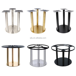 רגלי שולחן מעוצבות מפלדה יצוקה למסעדות, ברים ופינות קפה, נגד נדנוד, התקנה קלה, בסיס עגול לשולחן - Product Image 1