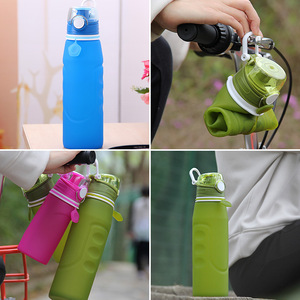 Bouteille d'eau pliable 1000 ml, portable, anti-fuite, en silicone, pour le sport et les activités de plein air - Product Image 5