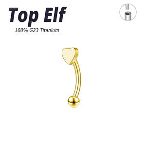 G23 ASTM F136 Titane Piercing Banane Sourcils Anneau Barbell Courbé Daith Helix Rook Boucle d'oreille Cartilage Tragus Body Jewelry - Product Image 5