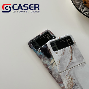 <span class=keywords><strong>Coque</strong></span> de téléphone pliante en marbre de mode rétro INS pour Samsung pour Galaxy <span class=keywords><strong>ZFlip</strong></span> 3 4 PC avec sens de la protection - Product Image 4