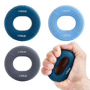 Renforçateur de force de préhension en silicone à 2 niveaux, 20-80 lb, anneau de préhension, entraîneur de doigts, entraîneur des muscles de la main et du poignet, soulagement du stress - Product Image 2