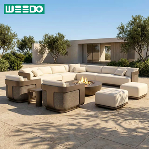 Conjunto <span class=keywords><strong>de</strong></span> Sofás Modernos <span class=keywords><strong>de</strong></span> Aluminio para Exteriores con Cojines Impermeables - Muebles Duraderos y Ecológicos para Patio <span class=keywords><strong>de</strong></span> Villa, Hotel, Resort y Jardín - Product Image 1