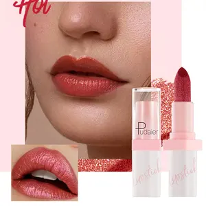 Makeup Lipstick Waterproof Vegan Diamond Glow Long Lasting Organic Pearlescent Lipstick Shimmer Lipstick Wholesale Cosmetics