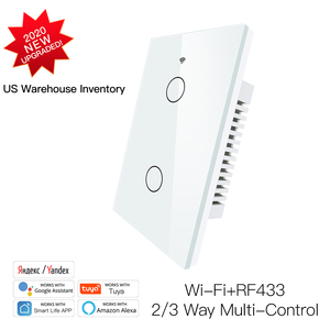 Tuya Vita Intelligente Wifi + RF 433 1/2/3/4 Gang Chiaro Della Parete Interruttore No Neutro CE ROHS FCC - Product Image 4