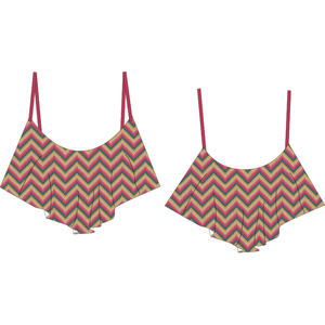 Conjunto de Dos Piezas con Tirantes Ajustables, Textura Fruncida, Diseño Floral y de Leopardo, Tallas Grandes, Secado Rápido, Transpirable, Estampado Digital - Product Image 3