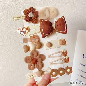 Élégantes pinces à <span class=keywords><strong>cheveux</strong></span> en tissu fleuri rose et vert <span class=keywords><strong>pour</strong></span> bébés filles, accessoires capillaires délicats et non-dommageants <span class=keywords><strong>pour</strong></span> enfants - Product Image 5