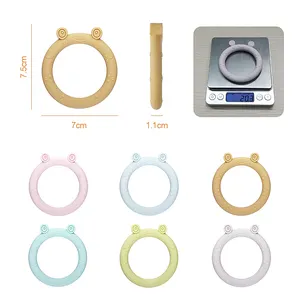 Food Grade New Frog Design Silicone Teether Ring Animal Shape Teething Toy Non-toxic BPA Free Chewing Toys