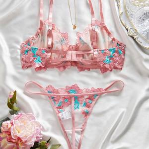 Lingerie Sexy reggiseno donna con fiocco Sexy <span class=keywords><strong>biancheria</strong></span> <span class=keywords><strong>intima</strong></span> senza fili due pezzi <span class=keywords><strong>femminile</strong></span> Set bianco completo intimo donna intimo erotico - Product Image 3