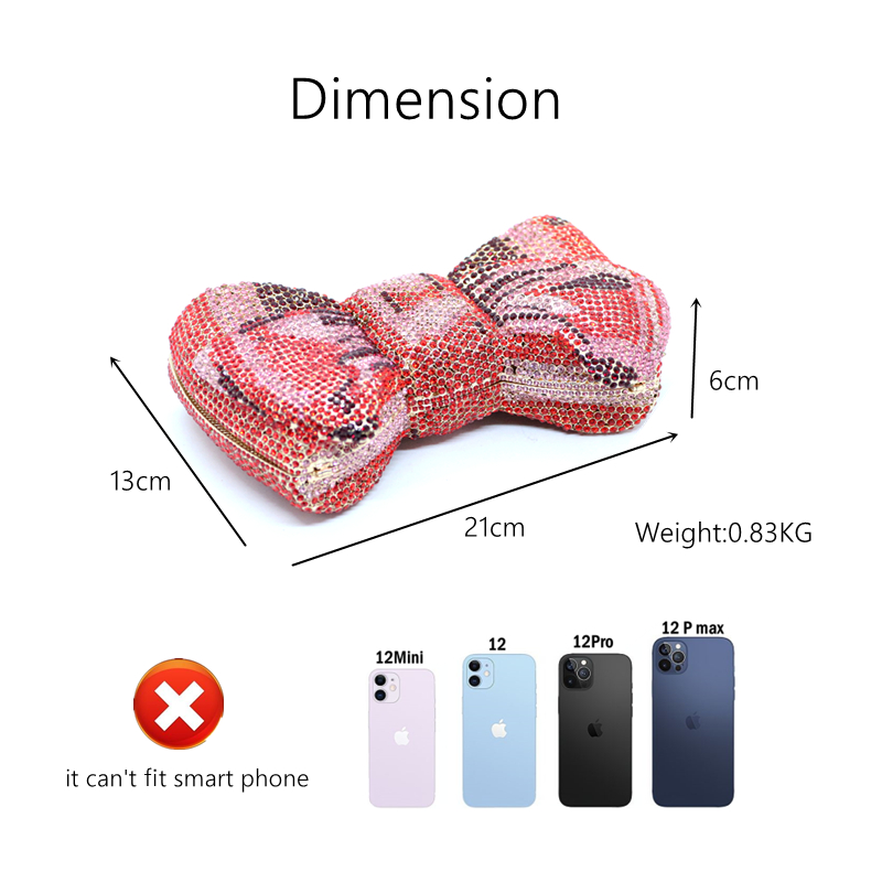 Fashion Classical Women Accessories Diamonds Handbag Luxury Clutches Bow Knot Crystal Purses Bridal Wedding Party Popsicle Bag