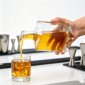 Botellas de Vidrio Grueso con Diseño Cúbico Cuadrado y Elegante, de 375ml, 500ml, 700ml y 750ml, para Licor, Whisky, Tequila, Vodka, con Etiqueta Impresa - Product Image 4