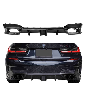 CMST Style Carbon Fiber/ABS Glänzend Schwarzer Heckdiffusor mit LED-Leuchten für BMW 3er G20 <span class=keywords><strong>M</strong></span> Performance Edition 330i 340i 2020-2024 - Product Image 1
