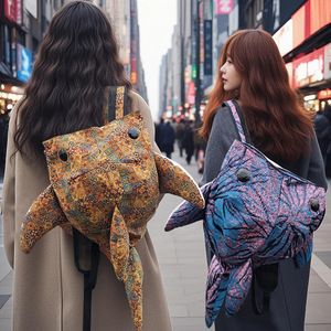 Mochila Luling Yaoyao Shark de 14 pulgadas con patrón de camuflaje, mochila ligera para viajes y desplazamientos para mujeres y hombres - Product Image 1