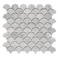 Carrare blanc marbre mosaïque moderne Europe Style pierre naturelle carreaux de mur extérieur salon poisson écailles Parquet salle de bain