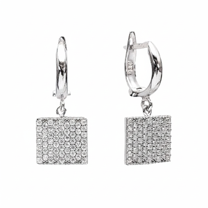 Carré Design Dangle Clip Sur Boucles D'oreilles Géométrique Turc En Gros À La Main 925 Bijoux En Argent Sterling - Product Image 2