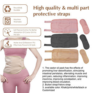 Pacchetto di olio di ricino personalizzato avvolgere la vita e il collo intorno allo stomaco olio essenziale per la cura dei pacchetti di olio di ricino in cotone di bambù riutilizzabili - Product Image 3