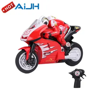 AiJH 1:18 RC motocicleta coche con Gyrostabilizer 2,4G Rc Autocycle Radio Control motocicleta modelo de juguete