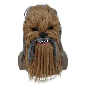Starwars helm Chewbacca mulut bergerak masker Sammler Gummi kostum Cosplay Halloween lateks hantu Prop wajah
