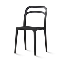 Chaise de salle à manger moderne simple empilable et écologique avec coussin de siège rembourré en polypropylène bleu foncé