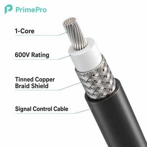 สายเคเบิลอุปกรณ์วัดค่าแบบมีฉนวนป้องกัน PrimePro 1-Core 600V สายสัญญาณควบคุมแบบถักทองแดงเคลือบดีบุกสำหรับเซ็นเซอร์ระบบอัตโนมัติ PLC - Product Image 1