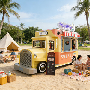 ZOWN Mini Portable Electric Food <b>Cart</b> Lightweight Wheeled <b>Cart</b> Customizable Color Size for Temporary <b>Festivals</b> Carnival Vending - Product Image 1