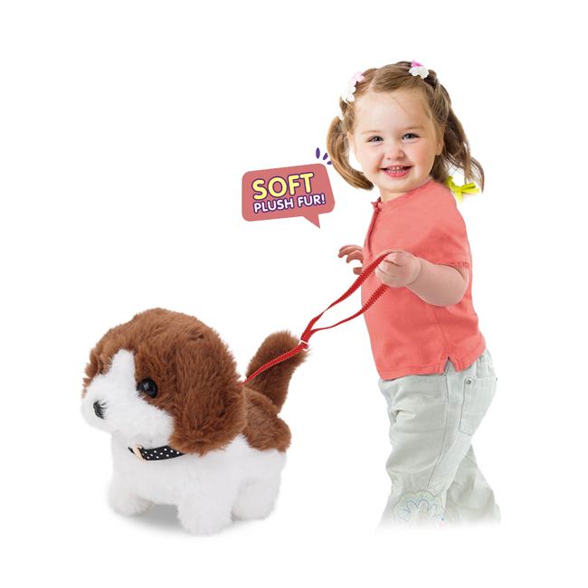 Xuchang Toys HC619893 Electric Walking Puppy with Voice and Wags Tail Plush Stuffed Animal Toy for K