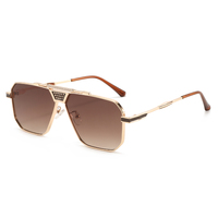 Twooo T1626 Lunettes de soleil tendance décontractées à monture large en métal de luxe léger transfrontalier