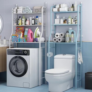 多層トイレ収納ラックミシン目のない収納棚洗濯機棚省スペーススタンディングバスルームアクセサリー - Product Image 1